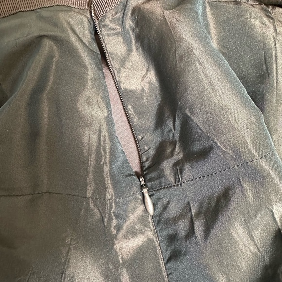 OPPIO Italy Luxury Taffeta Bronzed Brown Exposed Seams Tiered Flounce Sz M L - Picture 8 of 14